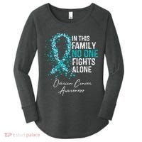 In This Family No One Fights Alone Ovarian Cancer Women's Perfect Tri Tunic Long Sleeve Shirt thumb 0