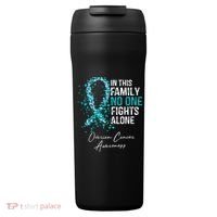 In This Family No One Fights Alone Ovarian Cancer 24oz Duet Stainless Steel Tumbler thumb 0