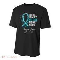 In This Family No One Fights Alone Ovarian Cancer Youth Performance Sprint T-Shirt thumb 0