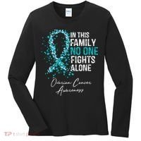 In This Family No One Fights Alone Ovarian Cancer Women's Long Sleeve Shirt thumb 0