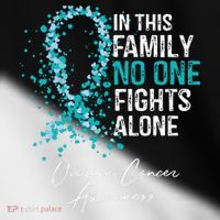 In This Family No One Fights Alone Ovarian Cancer Toddler Fine Jersey T-Shirt thumb 2