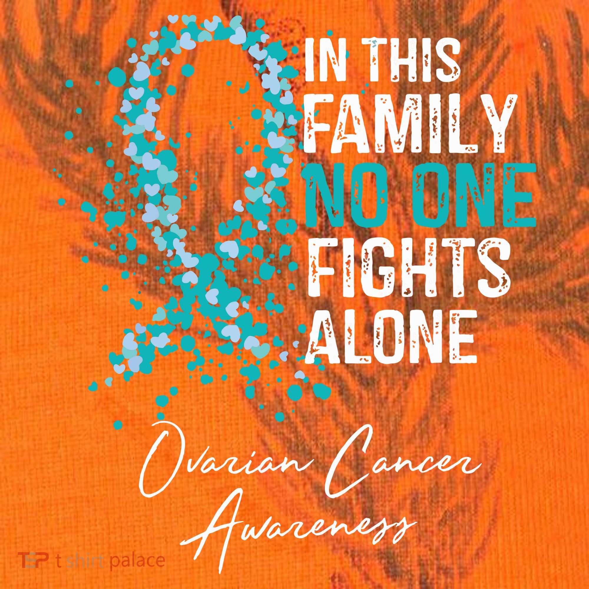 In This Family No One Fights Alone Ovarian Cancer Kati Licensed 12" Camo Cuffed Beanie