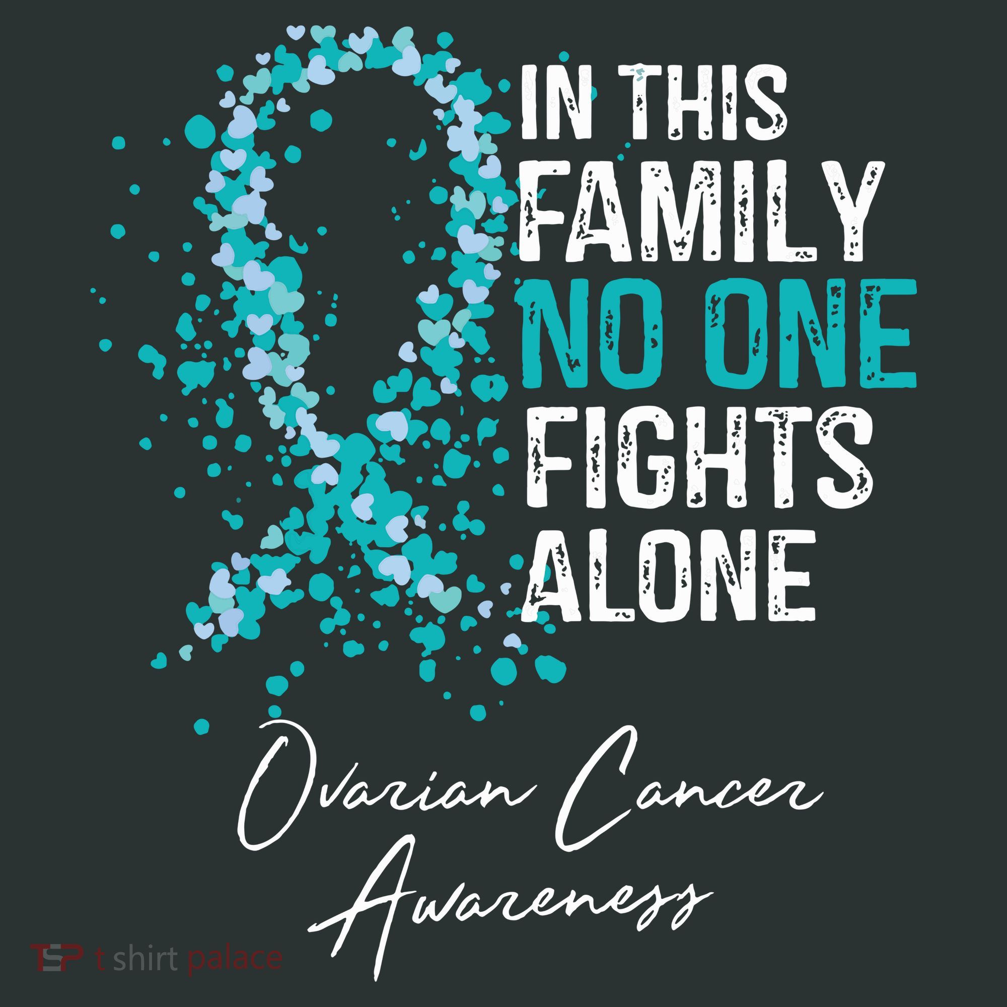 In This Family No One Fights Alone Ovarian Cancer Infant Baby Jersey Bodysuit