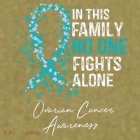 In This Family No One Fights Alone Ovarian Cancer Garment-Dyed Women's Muscle Tee thumb 6