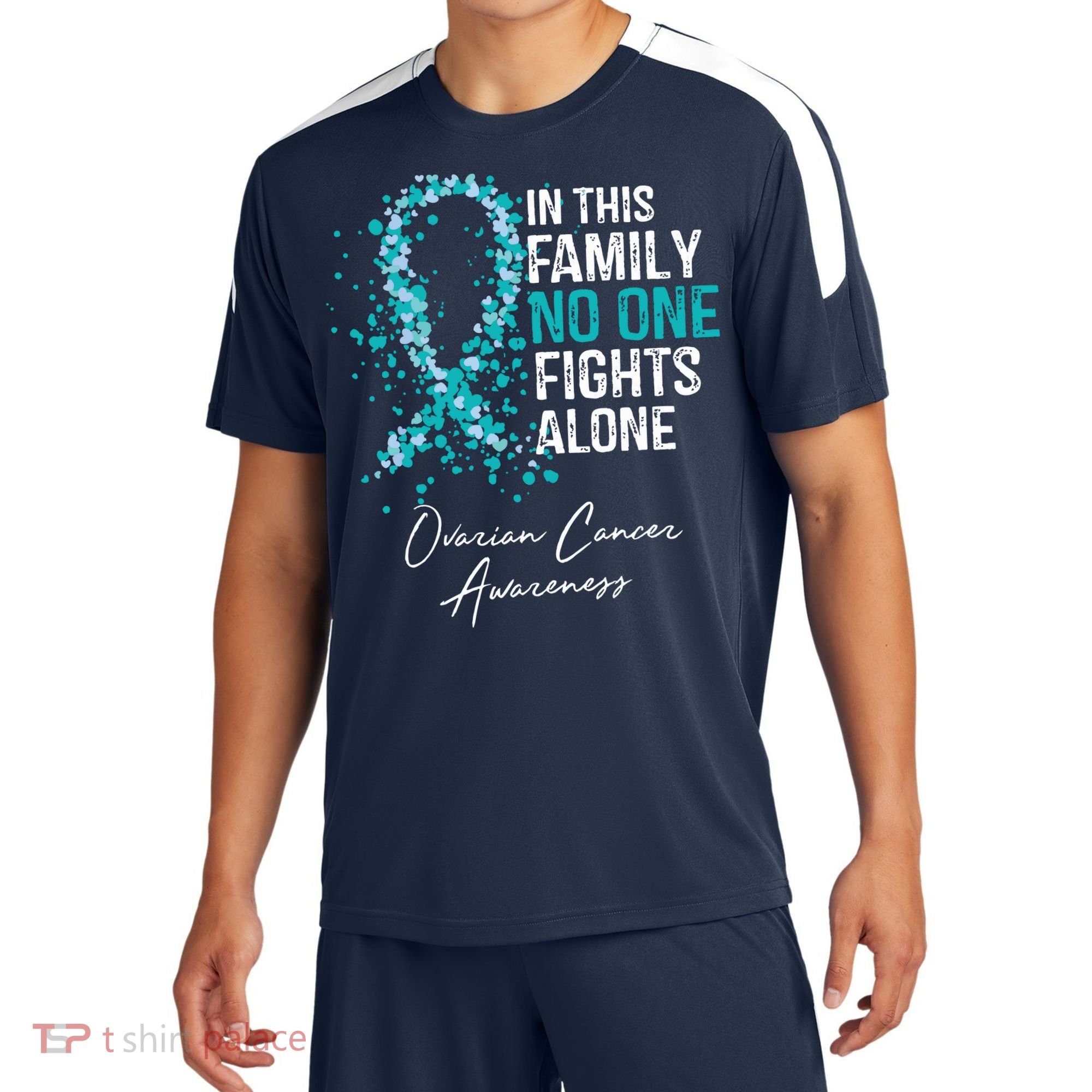 In This Family No One Fights Alone Ovarian Cancer Sport-Tek Competitor United Soccer Jersey