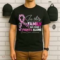 In This Family No One Fight Alone Breast Cancer Awareness T-Shirt thumb 6