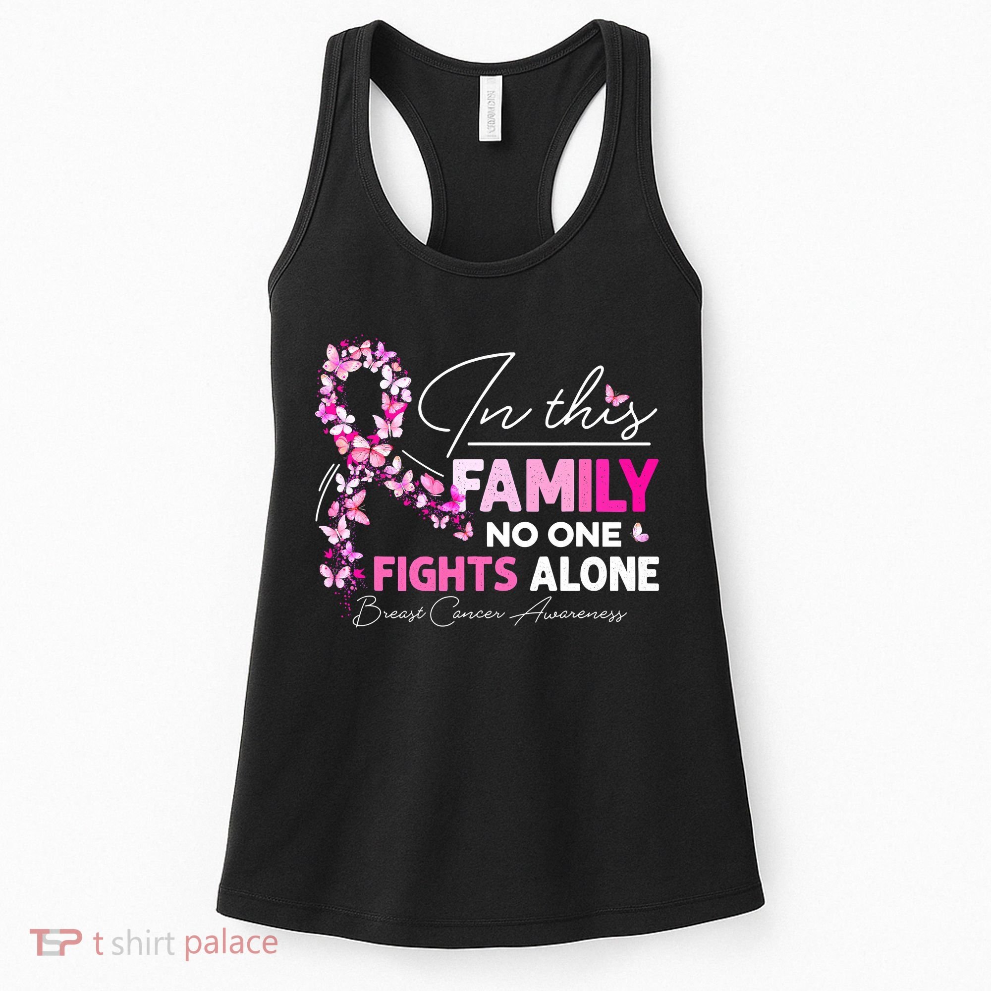 In This Family No One Fight Alone Breast Cancer Awareness Women's Tank Top