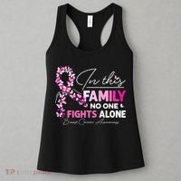 In This Family No One Fight Alone Breast Cancer Awareness Women's Tank Top thumb 3