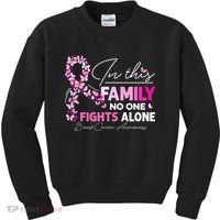 In This Family No One Fight Alone Breast Cancer Awareness Kids Sweatshirt thumb 0