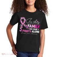 In This Family No One Fight Alone Breast Cancer Awareness Kids T-Shirt thumb 2