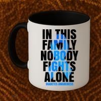 In This Family Nobody Fights Alone Diabetes Awareness Coffee Mug thumb 2