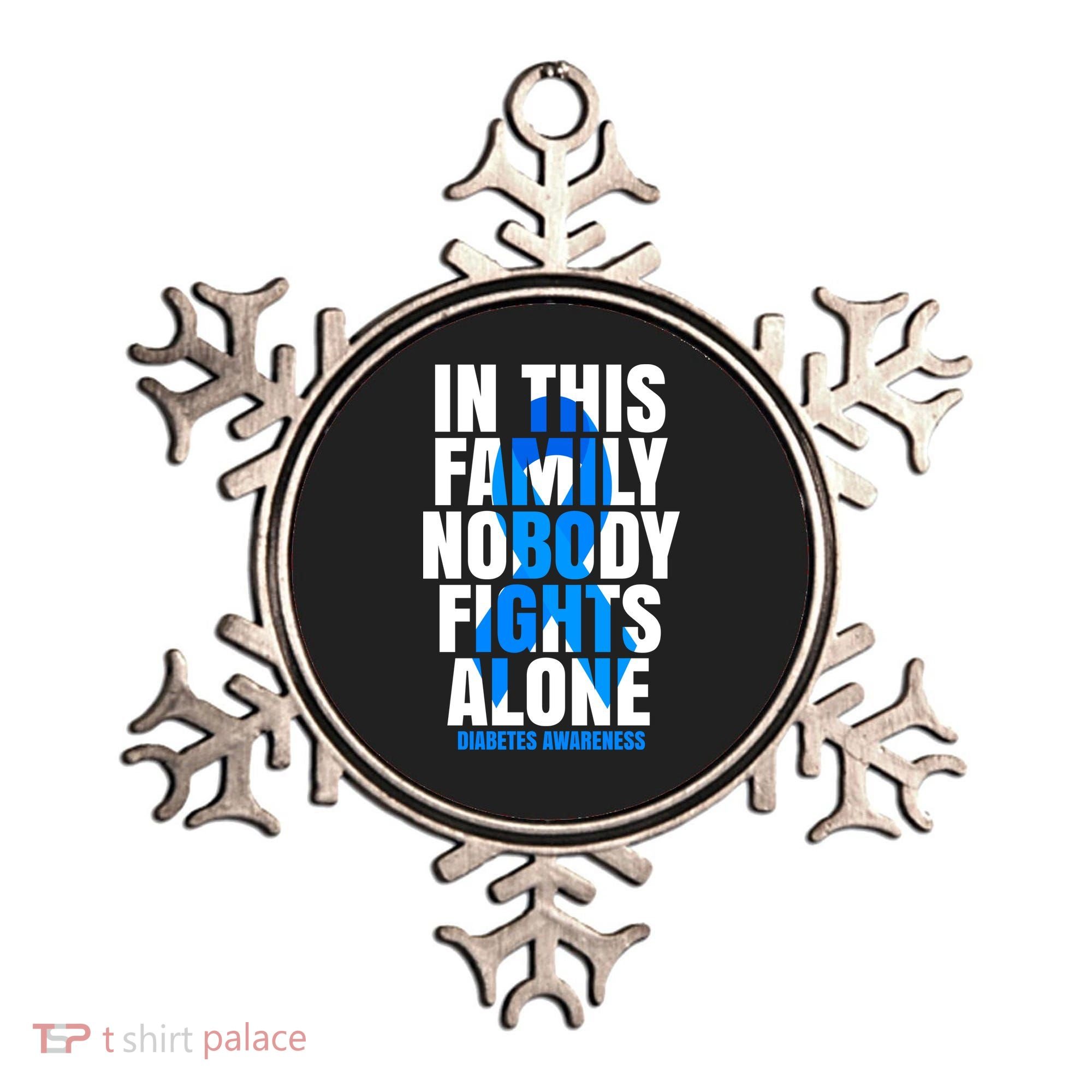 In This Family Nobody Fights Alone Diabetes Awareness Ornament
