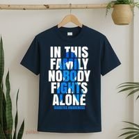 In This Family Nobody Fights Alone Diabetes Awareness T-Shirt thumb 2