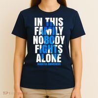 In This Family Nobody Fights Alone Diabetes Awareness T-Shirt thumb 4