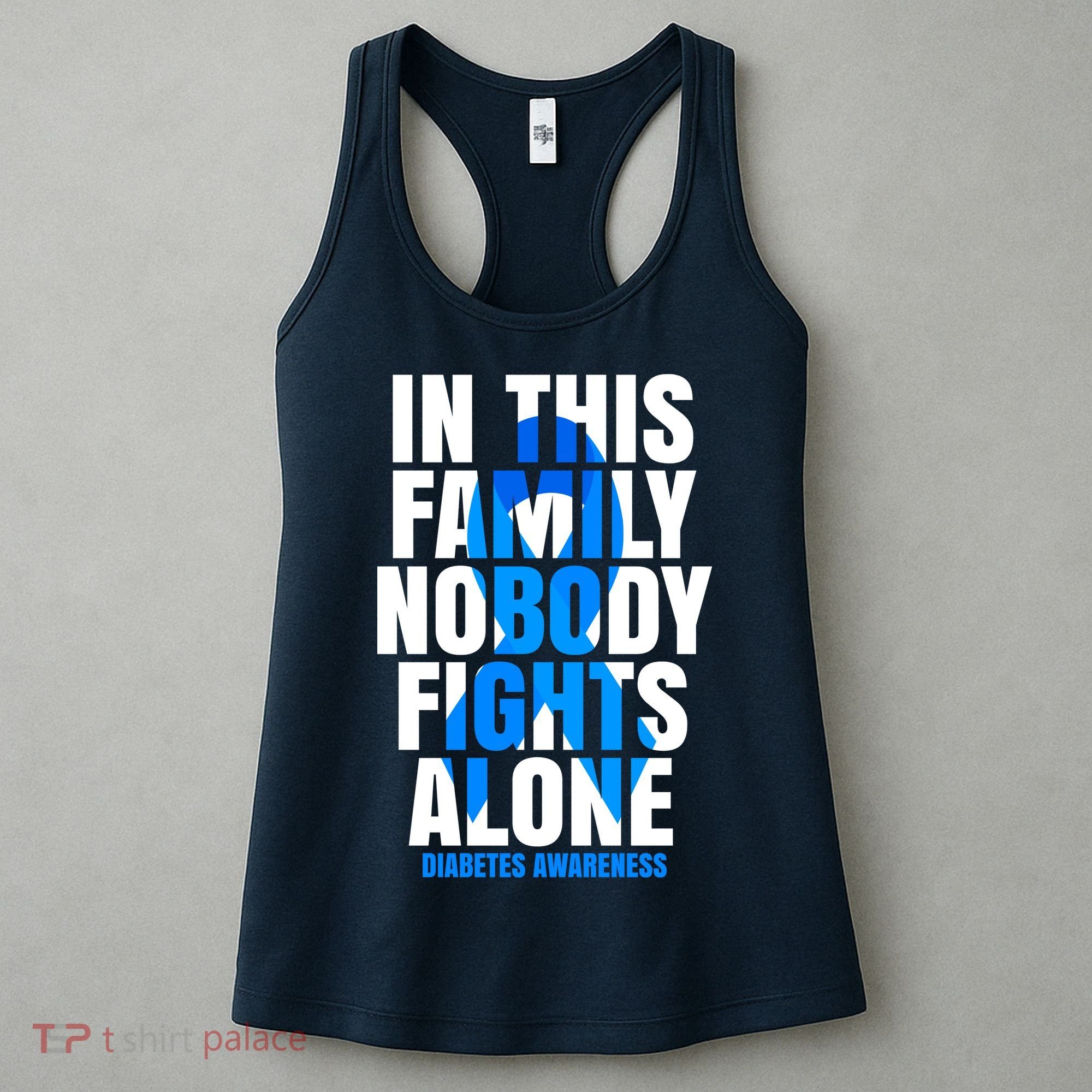 In This Family Nobody Fights Alone Diabetes Awareness Women's Tank Top