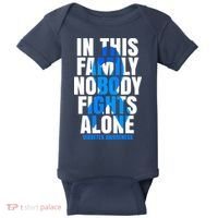 In This Family Nobody Fights Alone Diabetes Awareness Baby Bodysuit thumb 0