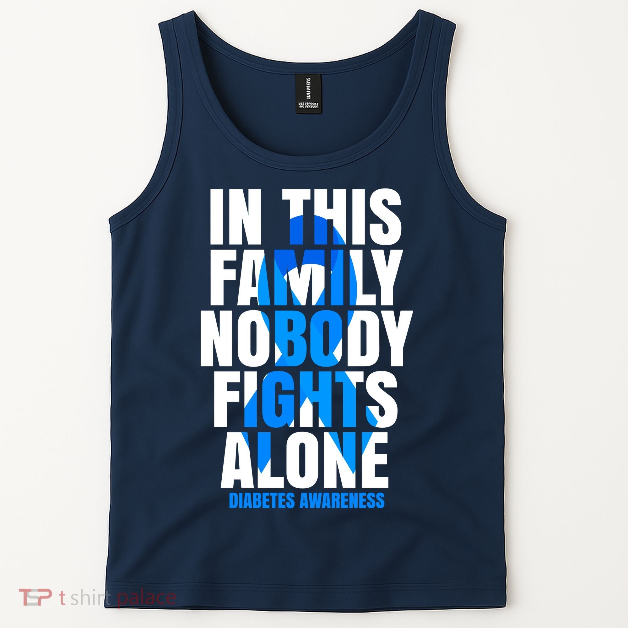 In This Family Nobody Fights Alone Diabetes Awareness Tank Top