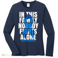 In This Family Nobody Fights Alone Diabetes Awareness Women's Long Sleeve Shirt thumb 0