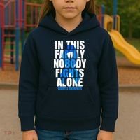 In This Family Nobody Fights Alone Diabetes Awareness Kids Hoodie thumb 3