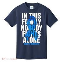 In This Family Nobody Fights Alone Diabetes Awareness Kids T-Shirt thumb 0