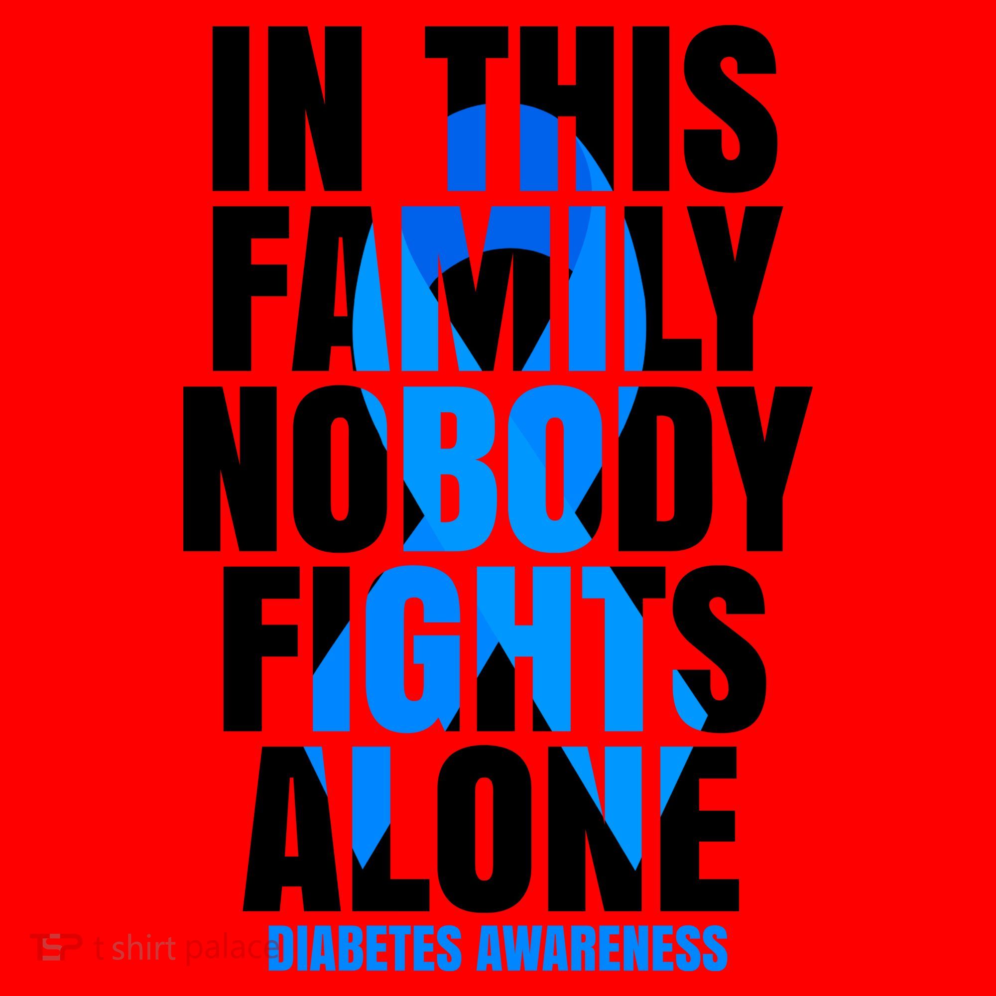 In This Family Nobody Fights Alone Diabetes Awareness Santa Hat