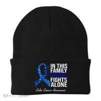 In This Family No One Fights Alone Colon Cancer Ribbon Beanie thumb 0