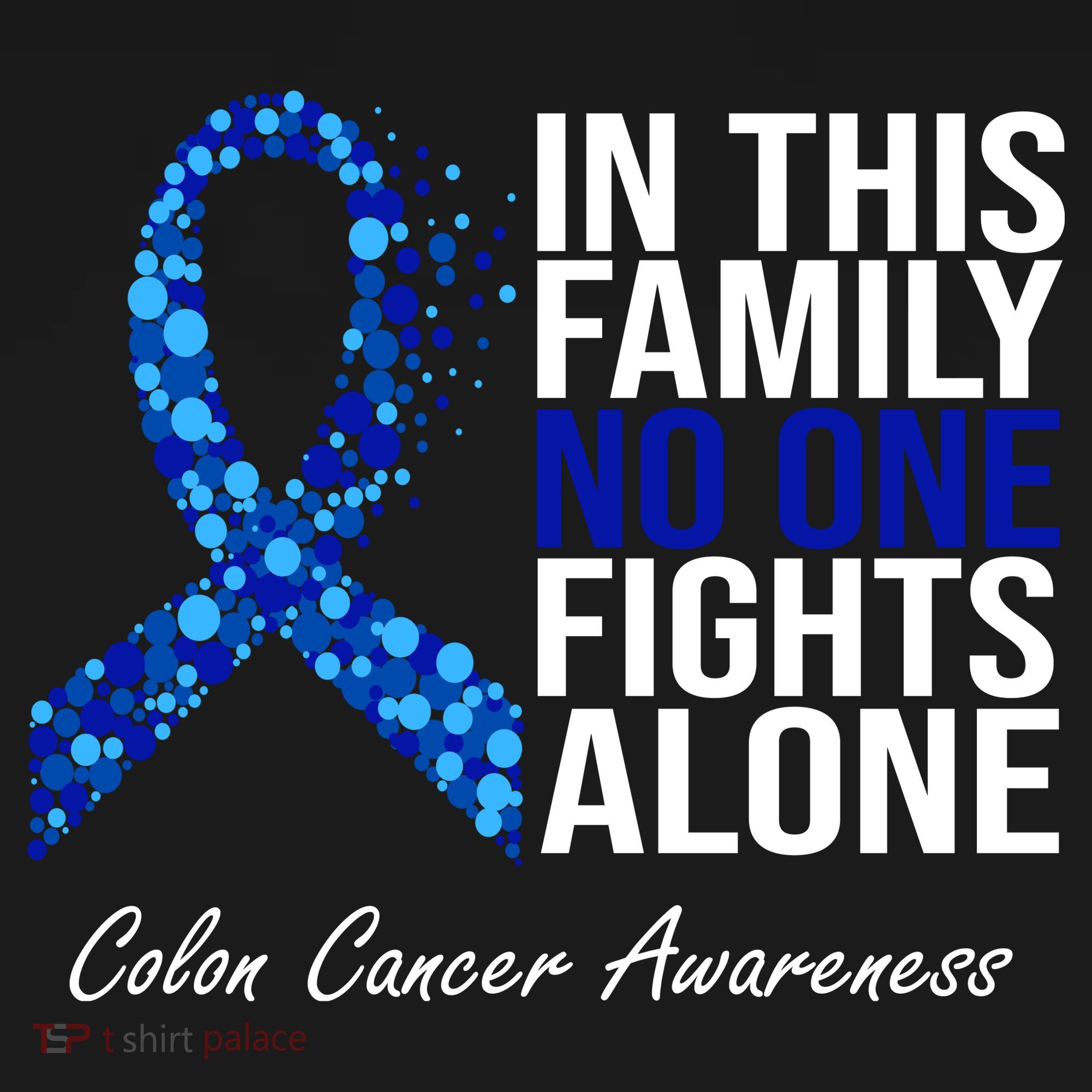 In This Family No One Fights Alone Colon Cancer Ribbon Women's Hoodie