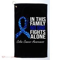 In This Family No One Fights Alone Colon Cancer Ribbon Golf Towel thumb 0
