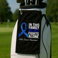 In This Family No One Fights Alone Colon Cancer Ribbon Golf Towel thumb 2