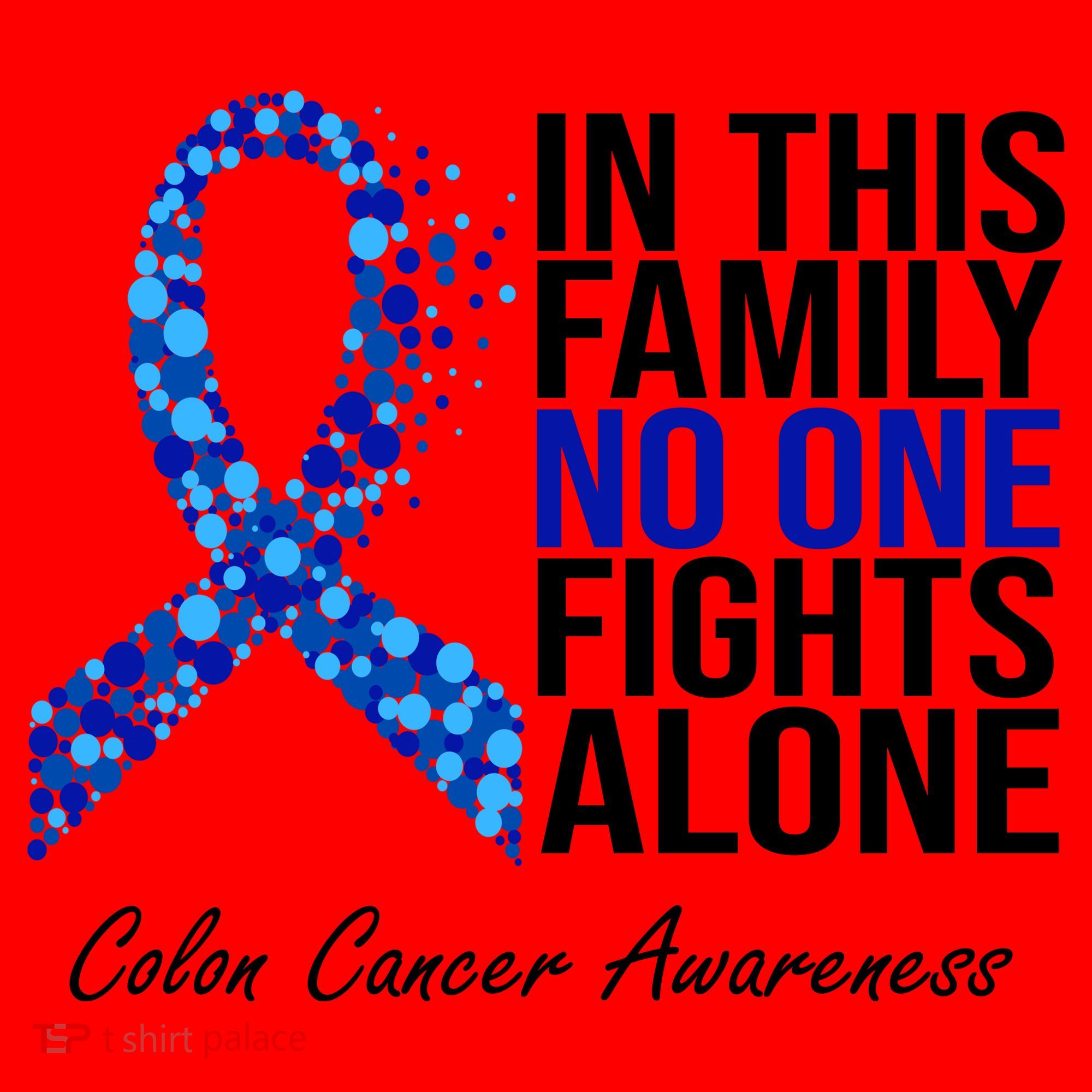 In This Family No One Fights Alone Colon Cancer Ribbon Santa Hat
