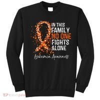 In This Family No One Fights Alone Leukemia Awareness Sweatshirt thumb 0