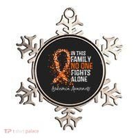 In This Family No One Fights Alone Leukemia Awareness Ornament thumb 0