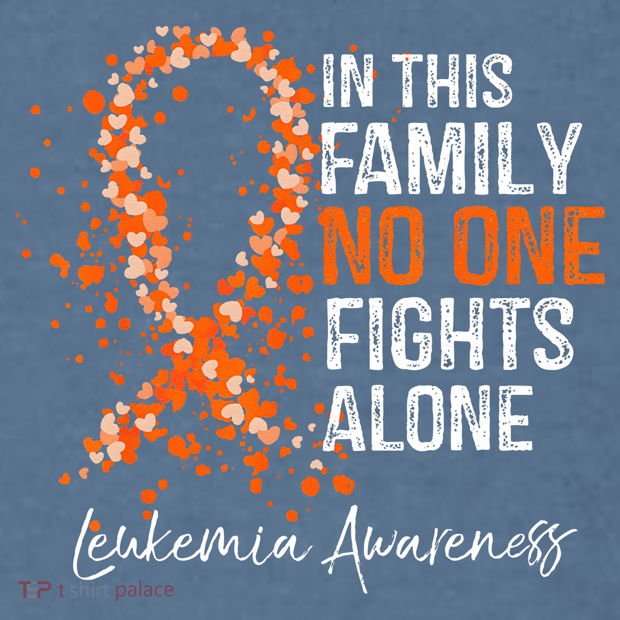 In This Family No One Fights Alone Leukemia Awareness Comfort Colors Garment-Dyed Hooded Sweatshirt
