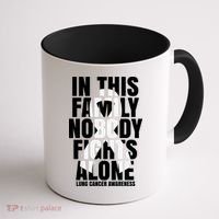 In This Family Nobody Fights Alone Lung Cancer Awareness Coffee Mug thumb 1