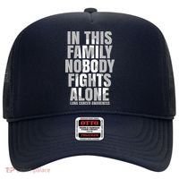 In This Family Nobody Fights Alone Lung Cancer Awareness Hat thumb 0