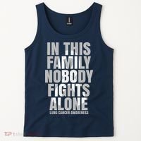 In This Family Nobody Fights Alone Lung Cancer Awareness Tank Top thumb 2