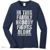 In This Family Nobody Fights Alone Lung Cancer Awareness Women's Long Sleeve Shirt thumb 0