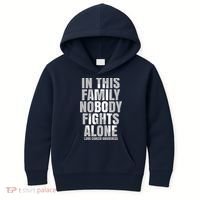 In This Family Nobody Fights Alone Lung Cancer Awareness Kids Hoodie thumb 0
