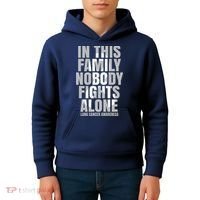 In This Family Nobody Fights Alone Lung Cancer Awareness Kids Hoodie thumb 4