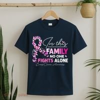 In This Family No One Fight Alone Breast Cancer Awareness T-Shirt thumb 2
