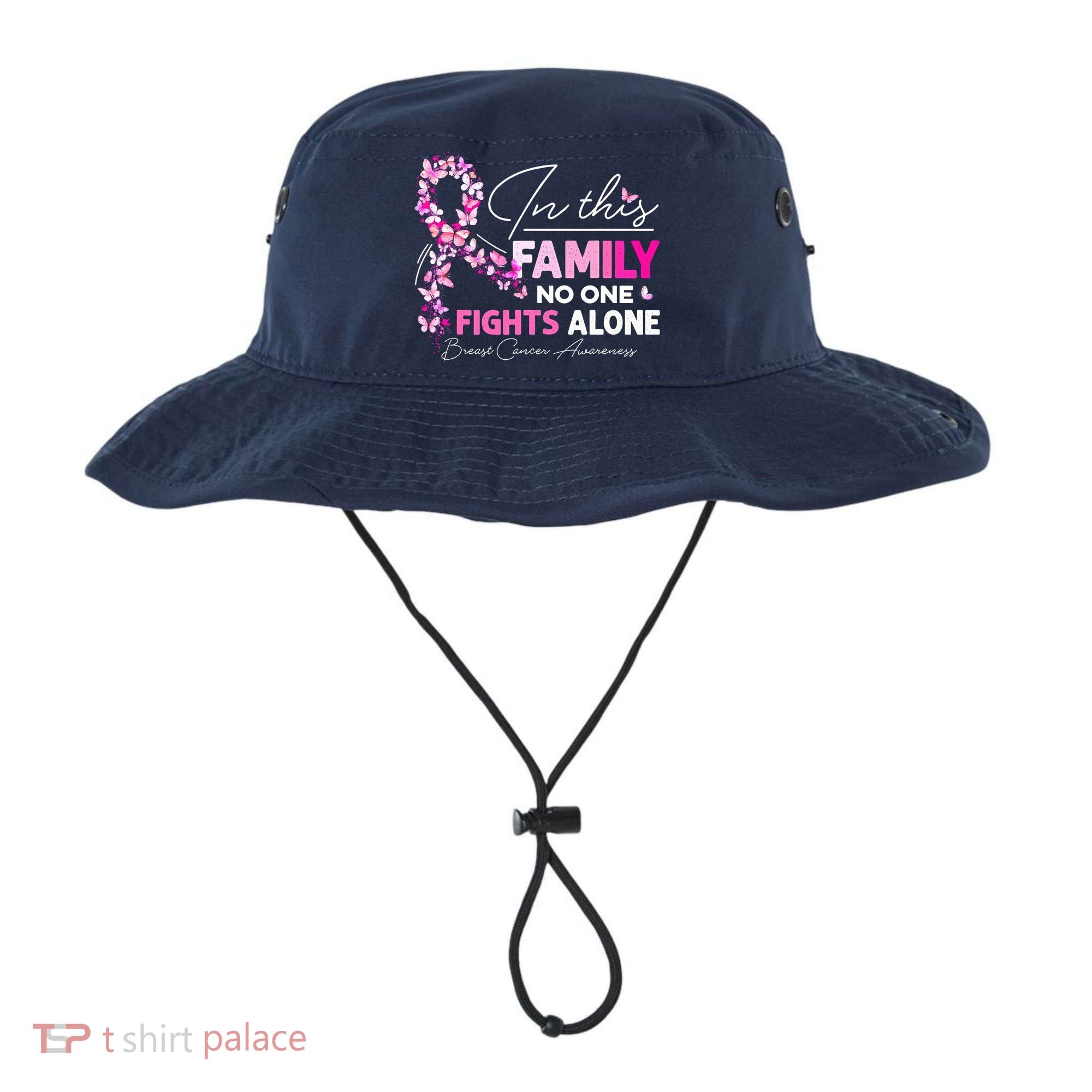 In This Family No One Fight Alone Breast Cancer Awareness Bucket Hat