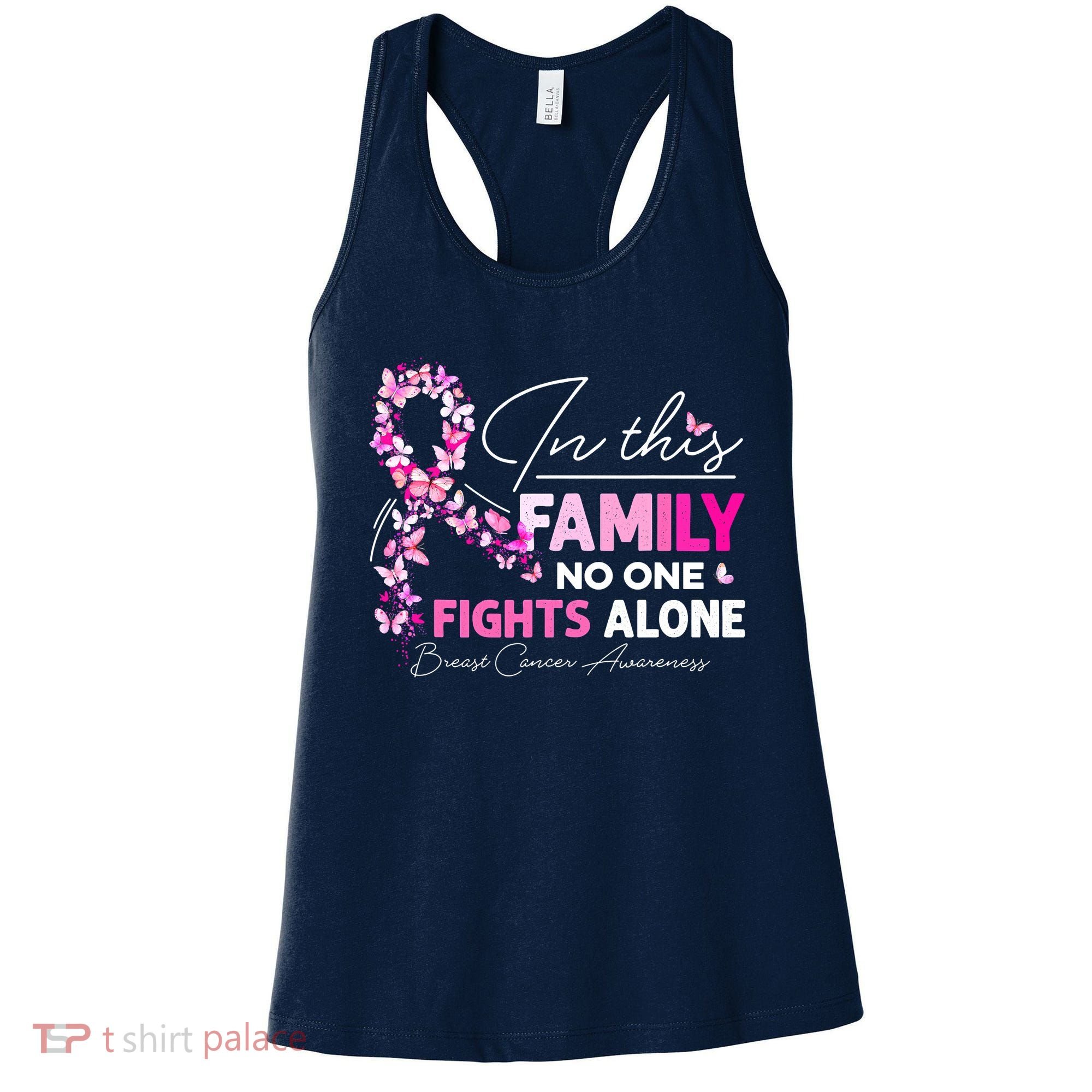 In This Family No One Fight Alone Breast Cancer Awareness Women's Tank Top