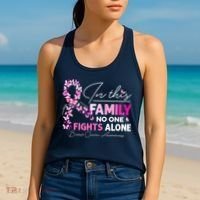 In This Family No One Fight Alone Breast Cancer Awareness Women's Tank Top thumb 2