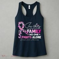 In This Family No One Fight Alone Breast Cancer Awareness Women's Tank Top thumb 3
