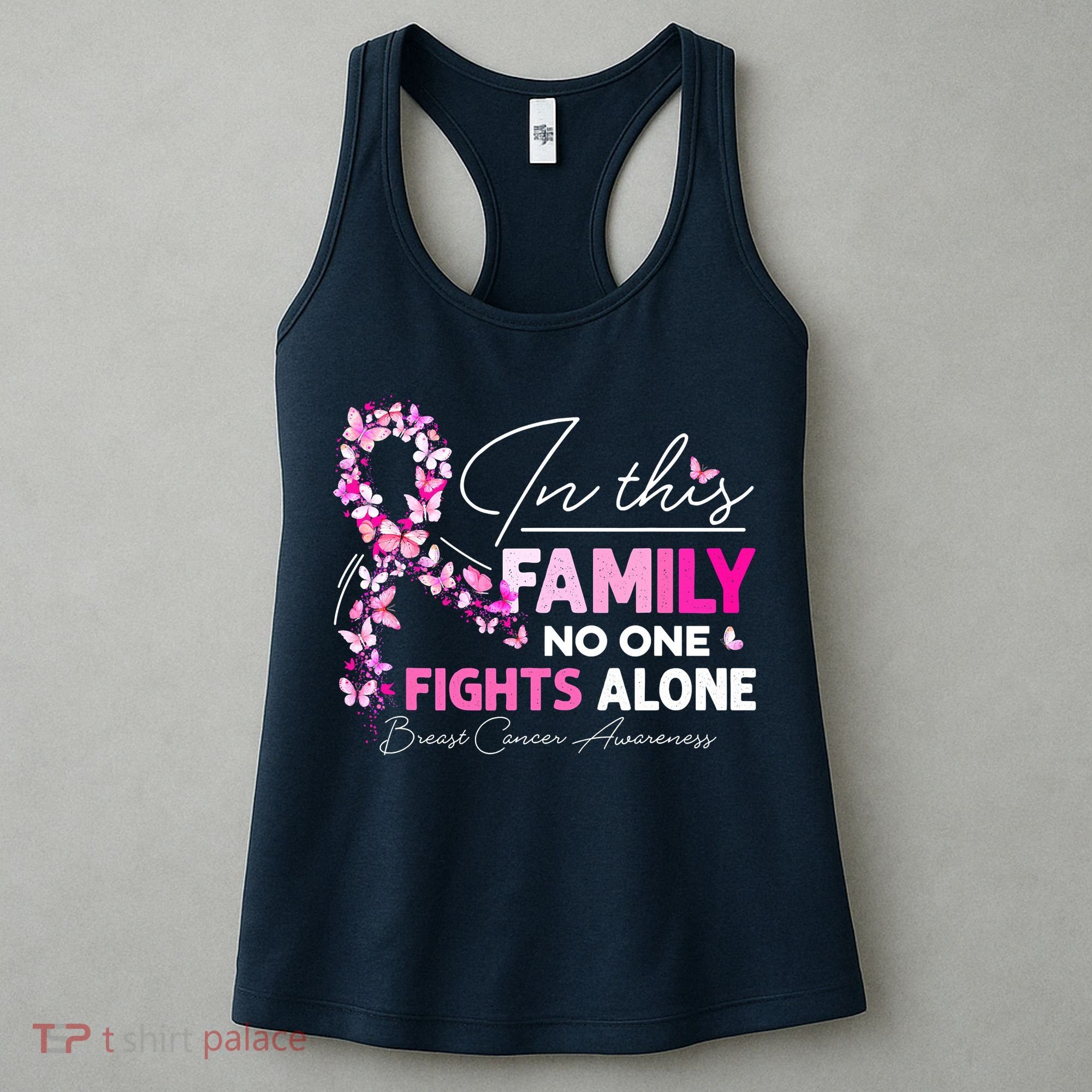 In This Family No One Fight Alone Breast Cancer Awareness Women's Tank Top