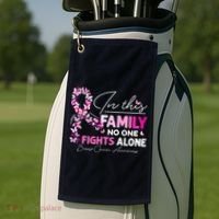 In This Family No One Fight Alone Breast Cancer Awareness Golf Towel thumb 2