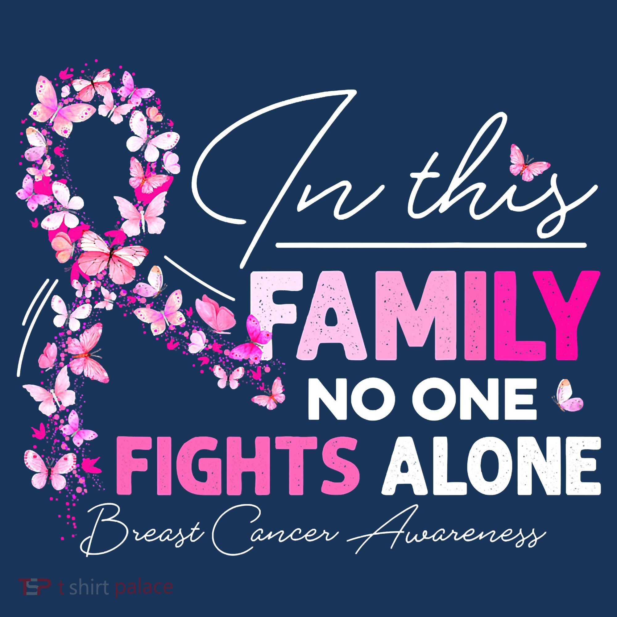 In This Family No One Fight Alone Breast Cancer Awareness Kids Long Sleeve Shirt