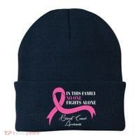 In This Family No One Fights Alone Breast Cancer Awareness Beanie thumb 0