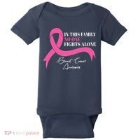 In This Family No One Fights Alone Breast Cancer Awareness Baby Bodysuit thumb 0