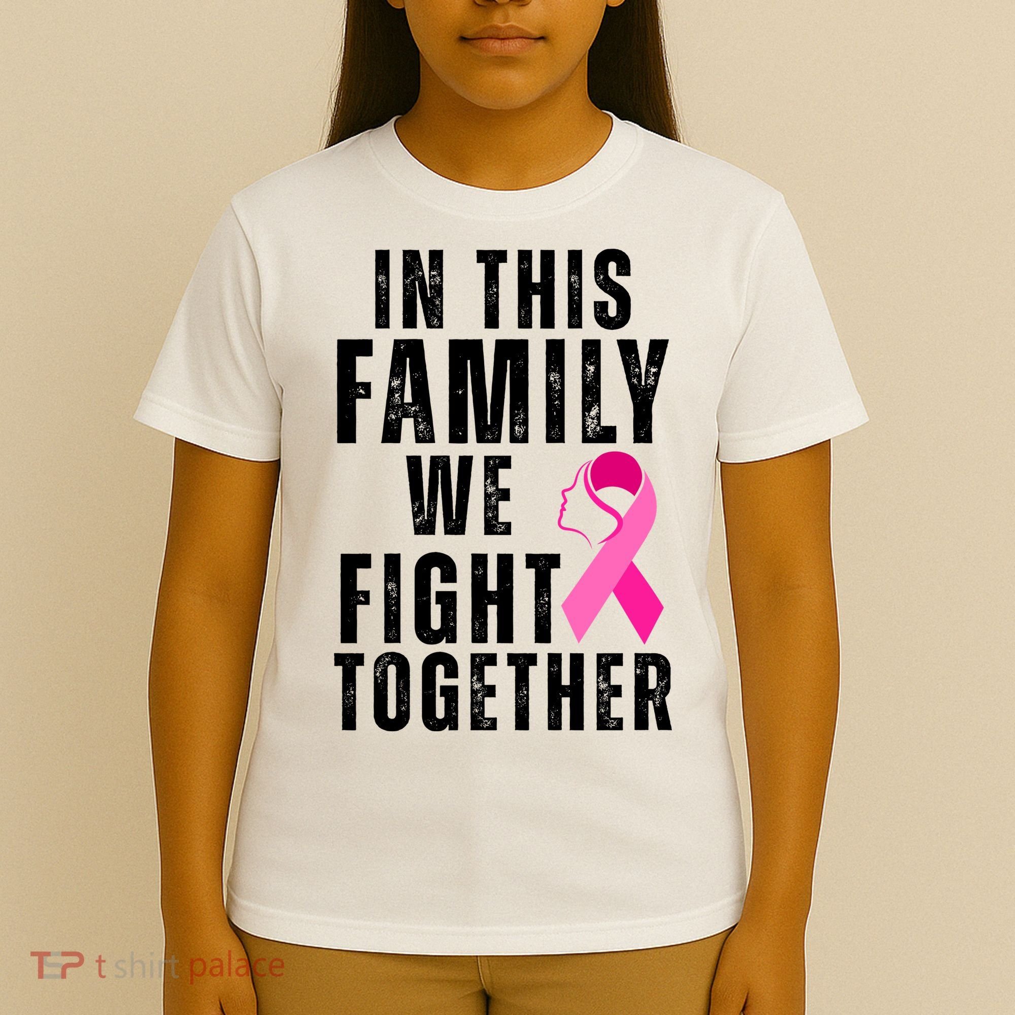 In This Family We Fight Together Breast Cancer Ribbon T-Shirt